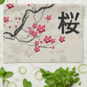 東洋のスタイルの桜の桜の芸術 キッチンタオル (折り畳み)