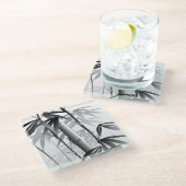 東洋のスタイルの絵画のイラストレーション ガラスコースター (アングル)