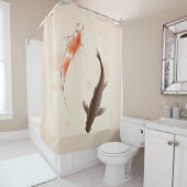 東洋のスタイルの絵画の陰陽のコイの魚 シャワーカーテン (インサイチュ)