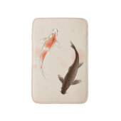 東洋のスタイルの絵画の陰陽のコイの魚 バスマット (正面縦)