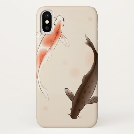 東洋のスタイルの絵画の陰陽のコイの魚 Case-Mate iPhoneケース (裏面)