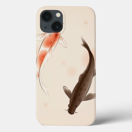 東洋のスタイルの絵画の陰陽のコイの魚 Case-Mate iPhoneケース (裏面)