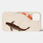 東洋のスタイルの絵画の陰陽のコイの魚 Case-Mate iPhoneケース (裏面 (横))