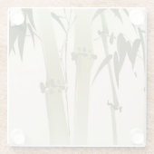 東洋のスタイルの絵画、タケの枝2 ガラスコースター (裏面)