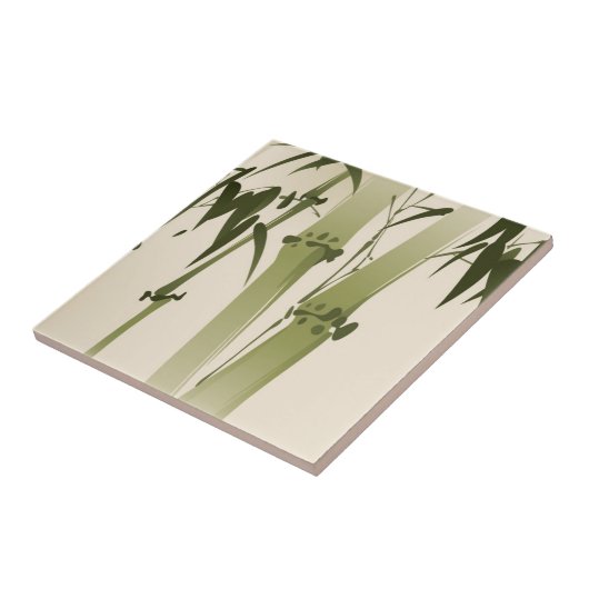 東洋のスタイルの絵画、タケの枝2 タイル (側面)