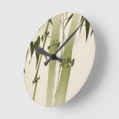 東洋のスタイルの絵画、タケの枝2 ラウンド壁時計 (傾斜)