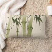 東洋のスタイルの絵画、タケの枝2 ランバークッション (ブランケット)