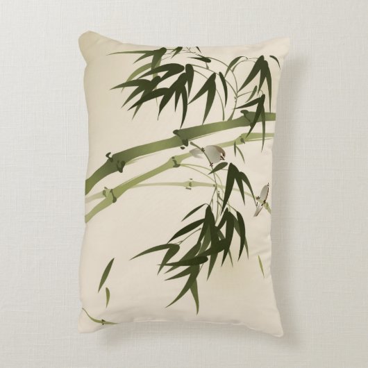 東洋のスタイルの絵画、タケ枝 アクセントクッション (裏面(縦))