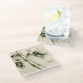 東洋のスタイルの絵画、タケ枝 ガラスコースター (アングル)