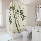 東洋のスタイルの絵画、タケ枝 シャワーカーテン (インサイチュ)