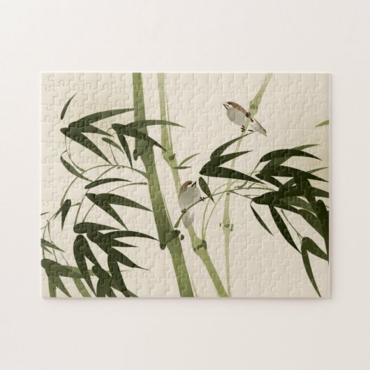 東洋のスタイルの絵画、タケ枝 ジグソーパズル (横)