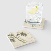 東洋のスタイルの絵画、タケ枝 ストーンコースター (横)