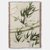 東洋のスタイルの絵画、タケ枝 スローブランケット (正面縦)