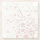 東洋のスタイルの絵画、春のプラム花 ガラスコースター (裏面)
