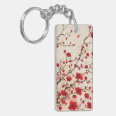 東洋のスタイルの絵画、春のプラム花 キーホルダー (正面左)