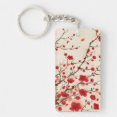 東洋のスタイルの絵画、春のプラム花 キーホルダー (正面)