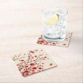 東洋のスタイルの絵画、春のプラム花 スクエアペーパーコースター (インサイチュ)