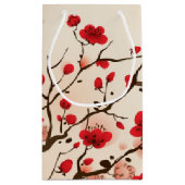 東洋のスタイルの絵画、春のプラム花 スモールペーパーバッグ (裏面)