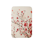 東洋のスタイルの絵画、春のプラム花 バスマット (正面縦)