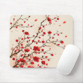 東洋のスタイルの絵画、春のプラム花 マウスパッド (マウス)