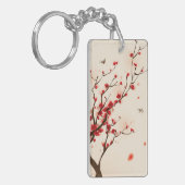 東洋のスタイルの絵画、春2のプラム花 キーホルダー (正面左)