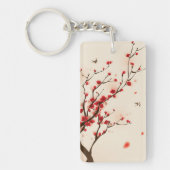 東洋のスタイルの絵画、春2のプラム花 キーホルダー (正面)