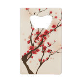 東洋のスタイルの絵画、春2のプラム花 クレジットカード栓抜き (裏面)