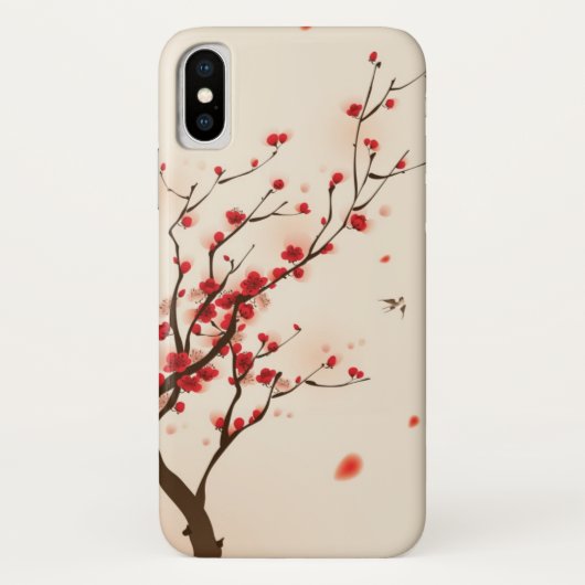 東洋のスタイルの絵画、春2のプラム花 Case-Mate iPhoneケース (裏面)