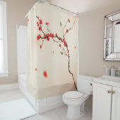 東洋のスタイルの絵画、春3のプラム花 シャワーカーテン (インサイチュ)