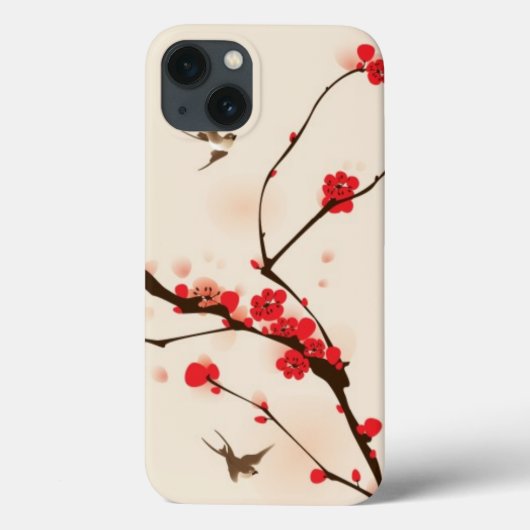 東洋のスタイルの絵画、春3のプラム花 Case-Mate iPhoneケース (裏面)