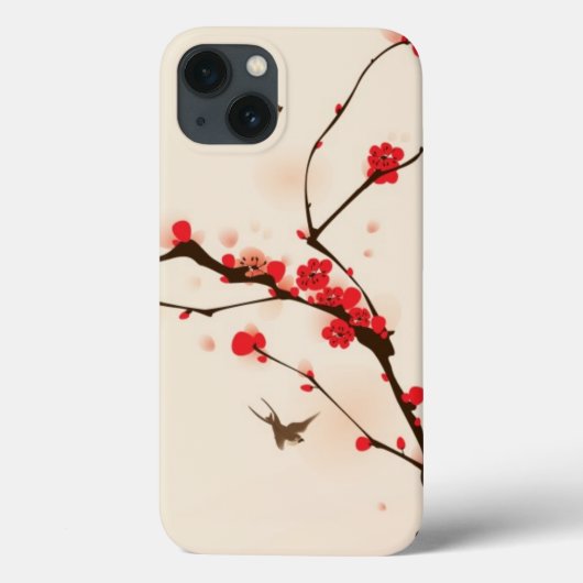 東洋のスタイルの絵画、春3のプラム花 Case-Mate iPhoneケース (裏面)