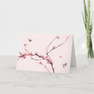 東洋のスタイルの絵画、桜 カード
