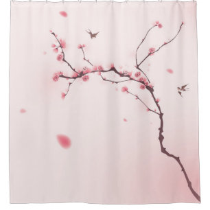 東洋のスタイルの絵画、桜 シャワーカーテン