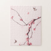 東洋のスタイルの絵画、桜 ジグソーパズル (縦)