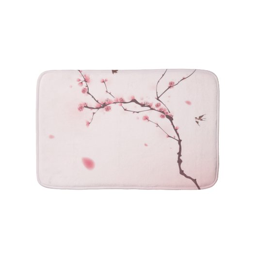 東洋のスタイルの絵画、桜 バスマット (正面)