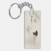 東洋のスタイルの絵画、赤戴冠させたクレーン キーホルダー (正面左)