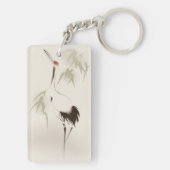 東洋のスタイルの絵画、赤戴冠させたクレーン キーホルダー (裏面)