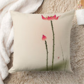 東洋のスタイルの絵画、高いはす クッション (ブランケット)