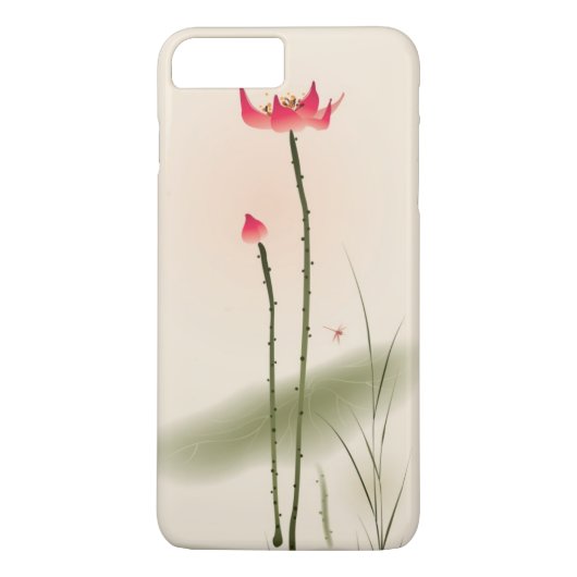 東洋のスタイルの絵画、高いはす Case-Mate iPhoneケース (裏面)