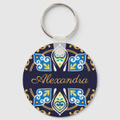 東洋のタイル、アズレホス、名前Keychain キーホルダー (正面)