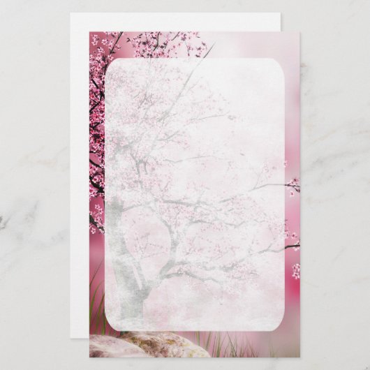 東洋のファンタジーの桜の文房具 便箋 (正面/裏面)