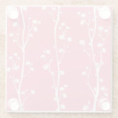 東洋のプラム花パターン ガラスコースター (裏面)