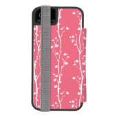 東洋のプラム花パターン INCIPIO iPhoneウォレットケース (フォリオ裏面)