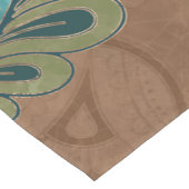 東洋のペイズリーパターン水彩画および金ゴールド ショートテーブルランナー (コーナー)