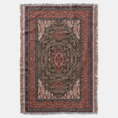 東洋のペルシャの旧式な赤 スローブランケット (正面縦)