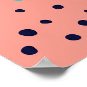 東洋のヴィンテージダマスクのパターン。タラベラ焼。 ポスター (角)