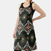 東洋のヴィンテージダマスクの柄。タラベラの陶器。 エプロン (インサイチュ)