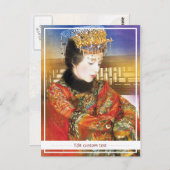 東洋の中国人女性の生き生きとした美しい肖像 ポストカード (正面/裏面)