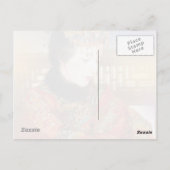 東洋の中国人女性の生き生きとした美しい肖像 ポストカード (裏面)