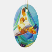 東洋の出生場面、メリー、イエス・キリスト セラミックオーナメント (右)